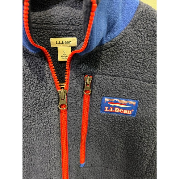 LL Bean Mens Half Zip Blue Fleece Size Small - Picture 2 of 6